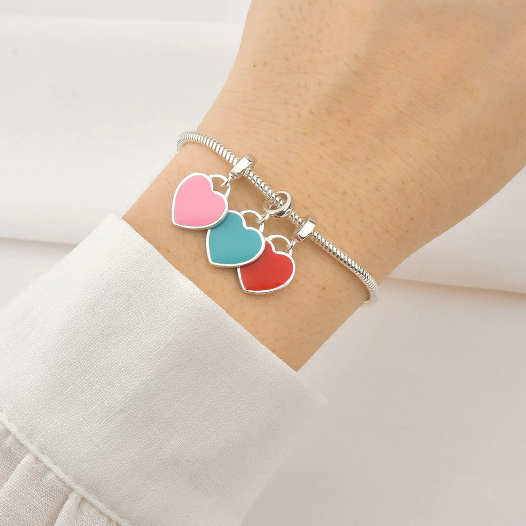 Berloque Coração Resinado de Prata