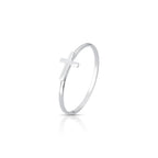 Anel Cruz Liso de Prata