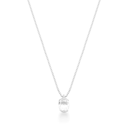 Colar Oval Cristal de Prata