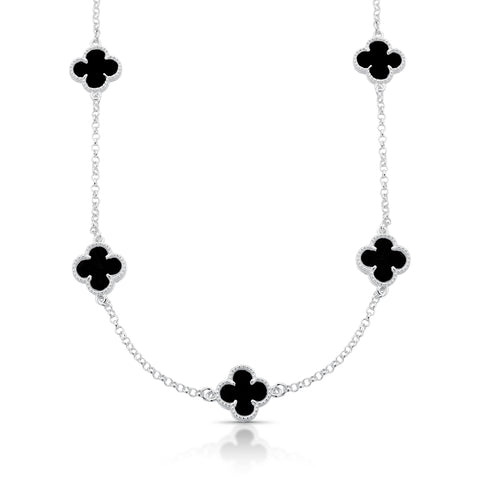 Colar Lucky Black Trevo