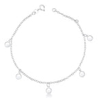 Pulseira com Chapinha Redonda de Prata