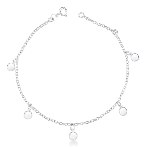 Pulseira com Chapinha Redonda de Prata