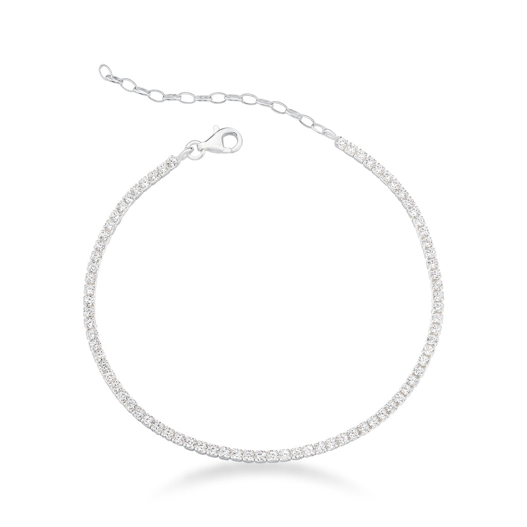 Pulseira Riviera Pedra Cristal 2mm