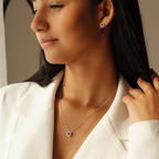 Conjunto Círculo Cravejado Azul