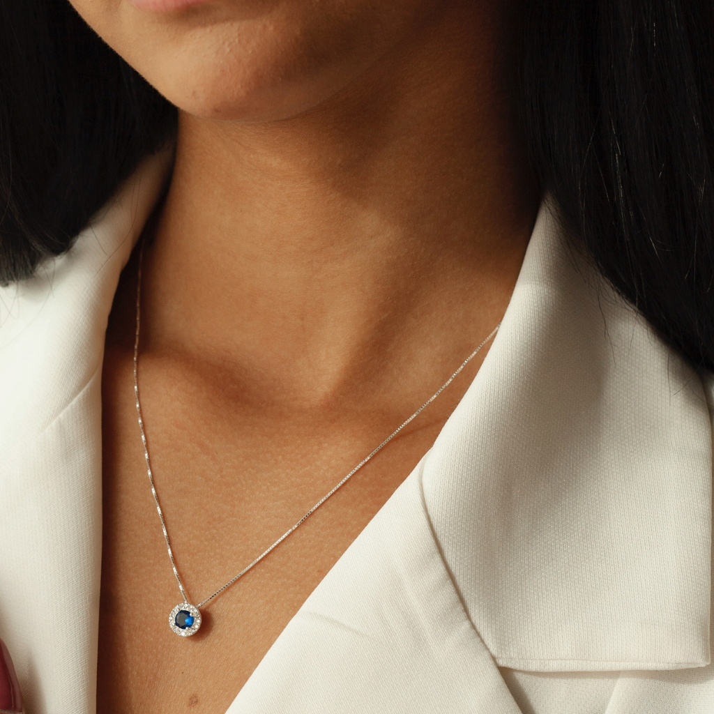 Conjunto Círculo Cravejado Azul