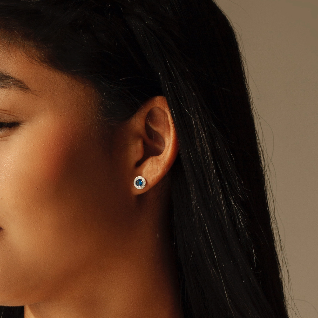 Conjunto Círculo Cravejado Azul