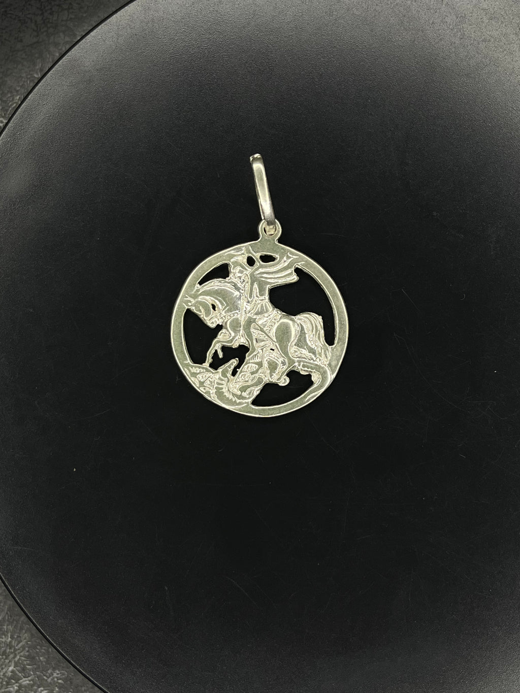 Pingente São Jorge Vazado em Prata 925 - Tamanho Grande