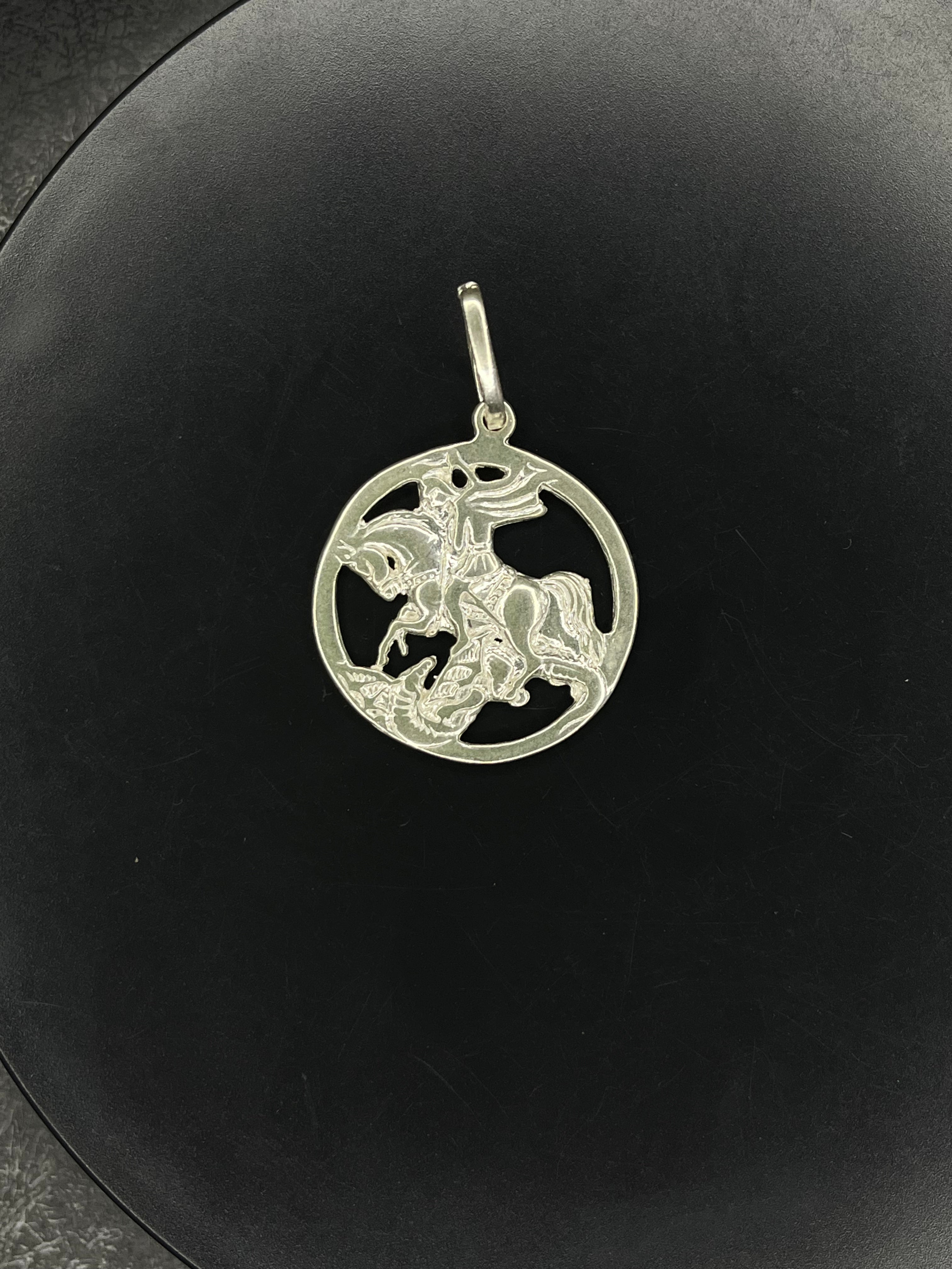 Pingente São Jorge Vazado em Prata 925 - Tamanho Grande