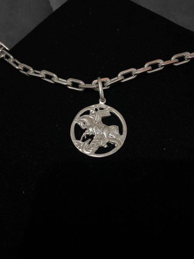 Pingente São Jorge Vazado em Prata 925 - Tamanho Grande