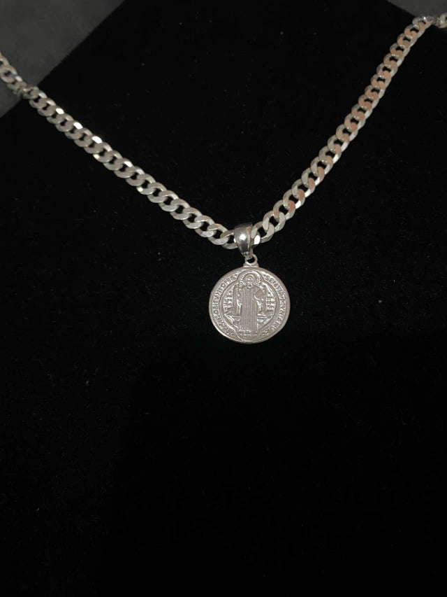 Pingente São Bento Dupla Face em Prata 925 – Tamanho Médio