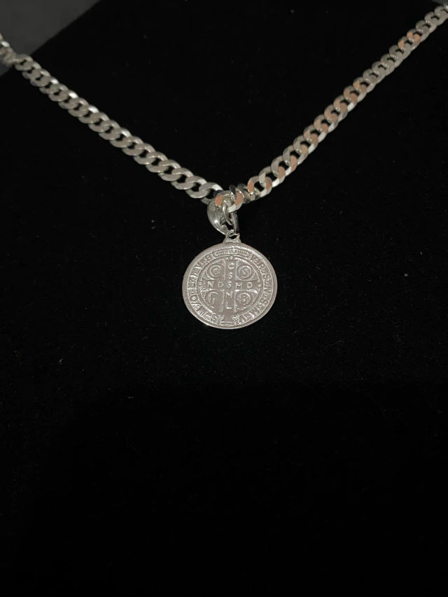 Pingente São Bento Dupla Face em Prata 925 – Tamanho Médio